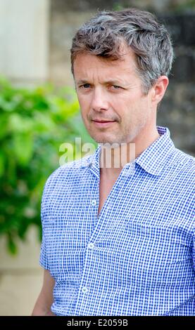 Cahors, France. 11th June, 2014. Crown Prince Frederik of Denmark during the photo session on the occasion of Prince Henrik's 80th birthday at Chateau de Cayx in France, 11 June 2014. Credit:  dpa picture alliance/Alamy Live News Stock Photo