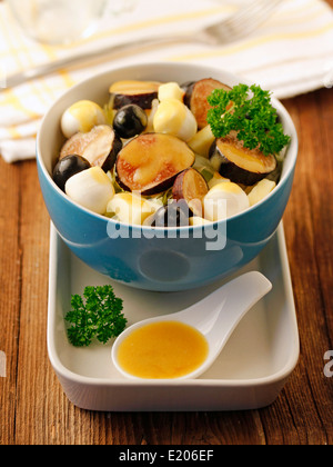 Salad with figs and cheese. Recipe available. Stock Photo