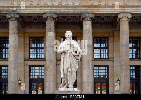 Statue of Friedrich Schiller in front of Konzerthaus Berlin, concert hall, by architect Schinkel, Gendarmenmarkt square
