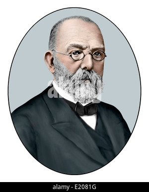 Robert Koch; 1843 1910; German Bacteriologist; Illustration Stock Photo