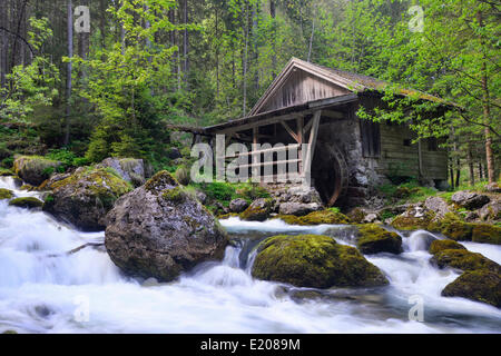 HIstoric mill near Golling Waterfall, Golling, Tennengau, Salzburg, Austria Stock Photo