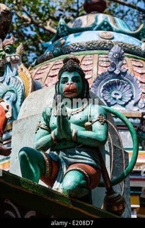 Decorated Hanuman statue, temple for the god Madurai Veeran, Mandavi, Tamil Nadu, India Stock Photo