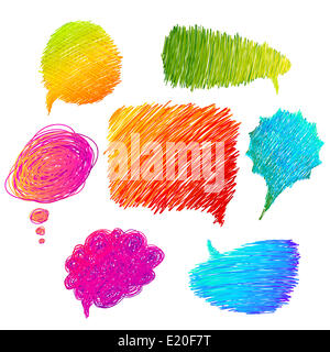 colorful hand drawn speech bubbles Stock Photo