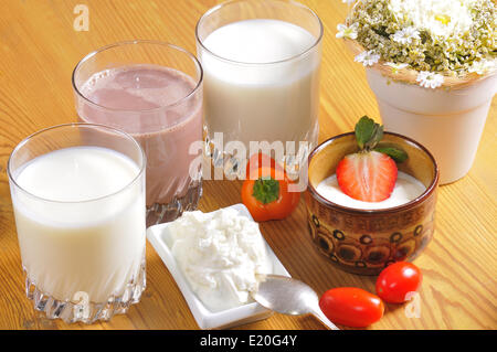 Various milk products Stock Photo