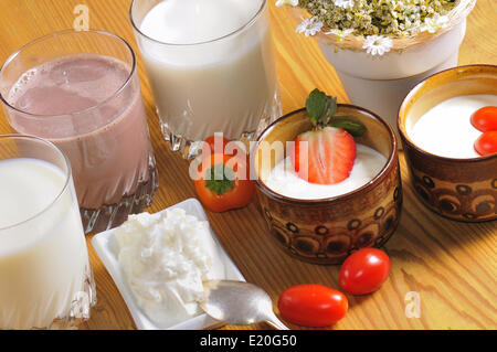 Various milk products Stock Photo