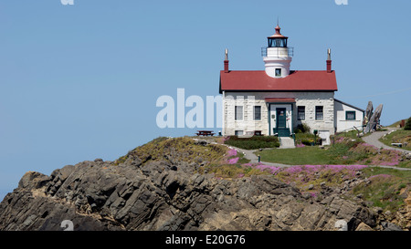Historic Battery Point lighthouse situated near Crescent City, northern California, on the Pacific Ocean coast. Stock Photo