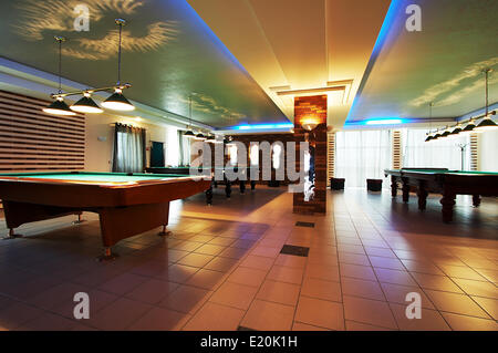 Room for game in billiards Stock Photo