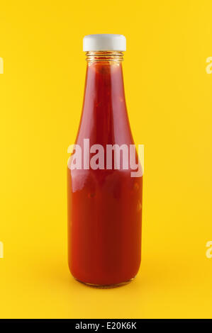 Download Ketchup In A Bottle On Yellow Background Stock Photo Alamy PSD Mockup Templates