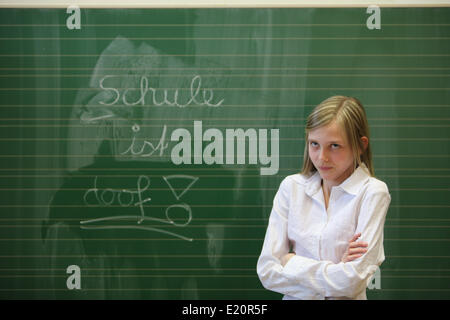 Stressed student in the classroom. Stock Photo