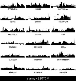 European City Skylines Stock Photo