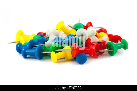 Closeup of multi-colored paper clips Stock Photo