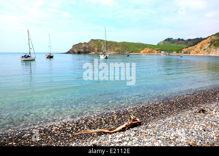 Lulworth Cove Dorset England UK top tourist attraction on English Jurassic Coast and Englands first natural World Heritage Site Stock Photo