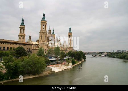 Basilica Cathedral of Our Lady of El Pilar in Saragossa, Spain. Stock Photo