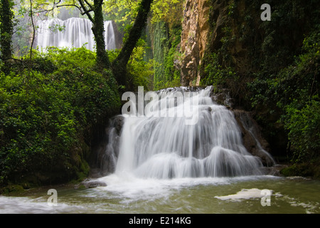 Waterfall in the Monasterio de Piedra (Piedra Monastery) park, Saragossa, Aragon, Spain. Stock Photo