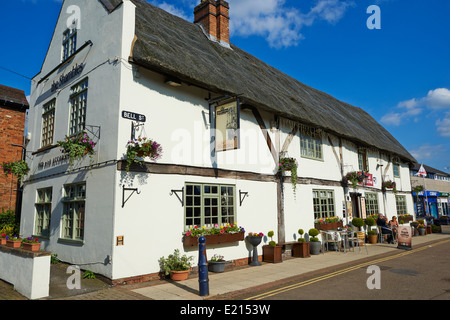 The Shambles the oldest timber-framed building in Lutterworth Bell Street Lutterworth Leicestershire Stock Photo