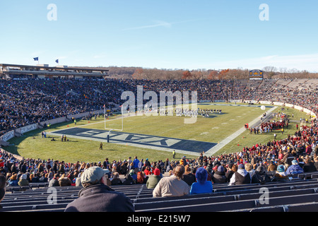 Harvard-Yale football game 2013 from inside the Yale Bowl at New Haven, CT, USA on November 23, 2013. Stock Photo