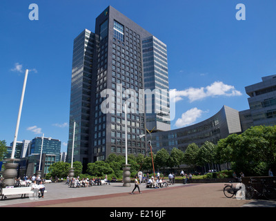 Headquarters of the Dutch ABN Amro bank on the Zuidas in Amsterdam, the financial heart of the Netherlands Stock Photo