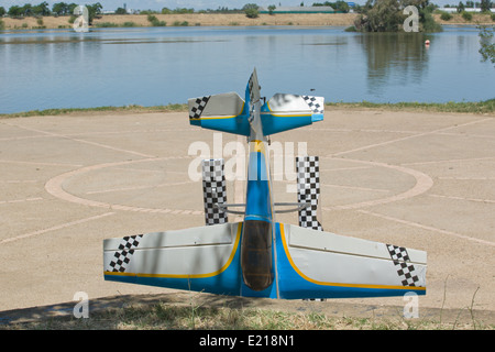 Radio controlled Hydroplanes on riverside during an exhibition show Stock Photo