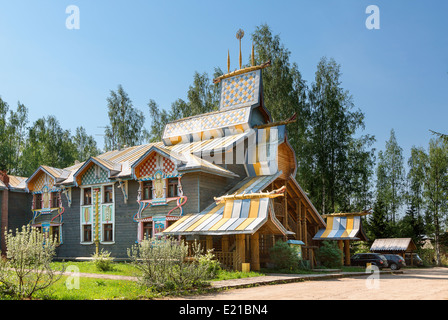 Russia, Traditional House in Mandrogi Village Stock Photo
