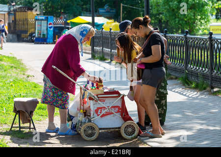 Uglich, Seller in street Stock Photo