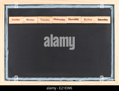 Week Calendar Text Monthly calendar with week words print Stock Photo - Alamy
