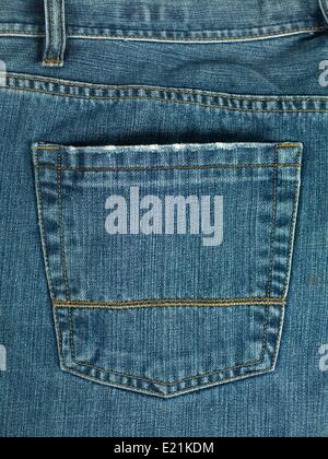 A denium blue jean pocket shot up close Stock Photo