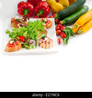 original Italian fresh bruschetta Stock Photo