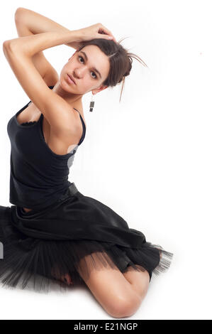 ballet dancer in black dress Stock Photo