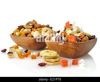 mixed dried fruit, nuts and seeds Stock Photo