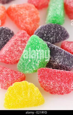 Sweet jelly candies on white background Stock Photo - Alamy