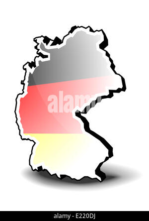 Germany 3D Map Stock Photo