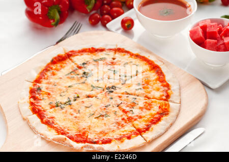 Italian original thin crust pizza Stock Photo