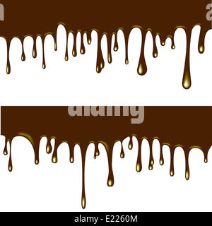 flowing chocolate drops Stock Photo