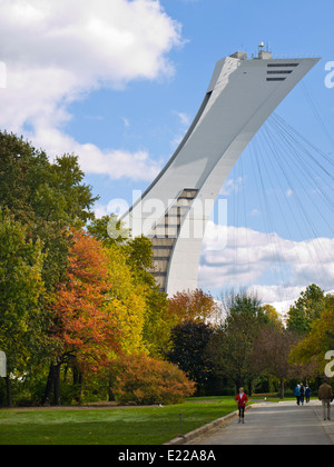 Tower of the ski jump in the Olympic park in Montreal Canada Stock Photo