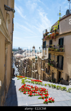 Caltagirone, Catania, Sicily, Italy, Staircase of Santa Maria del Monte(in italian, Scalinata di Santa Maria del Monte) Stock Photo