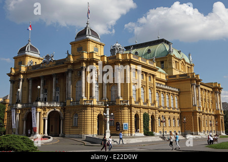 Croatian National Theatre, also known as the HNK Zagreb, in Zagreb, Croatia. Stock Photo