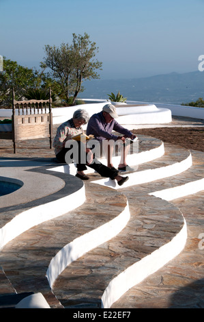 Canillas de Aceituno - Malaga Spain Spanish White House Villa estate  Retired Old People Stock Photo