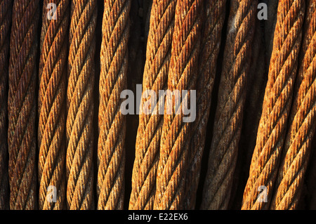 background with rusty steel cables Stock Photo - Alamy