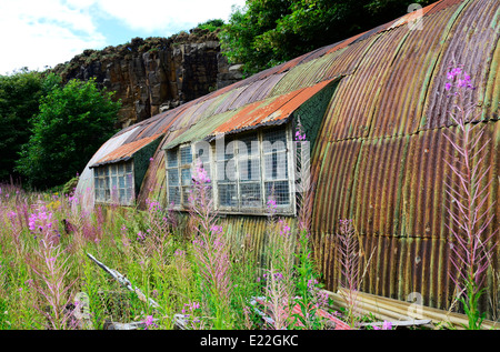 Naafi Nissin rusty tin hut Craster Northumberland Coast Stock Photo
