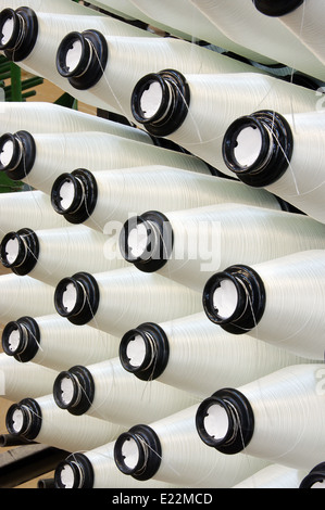 Bobbins weaver's manufacture. Of these strings make a cloth Stock Photo ...