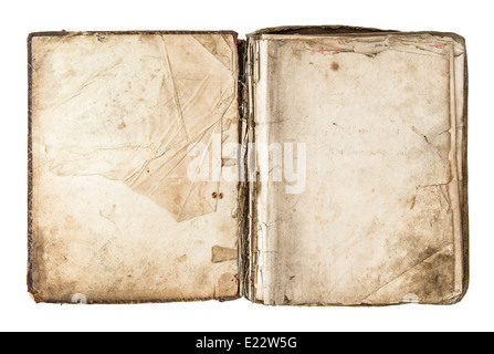old book with aged pages isolated on white background Stock Photo