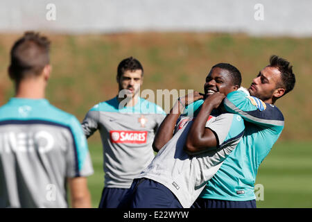 Campinas, Brazil. 13th June, 2014. BETO (right), Portugal's goalkeeper, and WILLIAM CARVALHO attends a training session in Campinas. © Bruno Colaco/ZUMA Wire/ZUMAPRESS.com/Alamy Live News Stock Photo