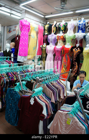 women's clothing stall at Cho Ben Thanh market, Ho Chi Minh, Vietnam Stock Photo