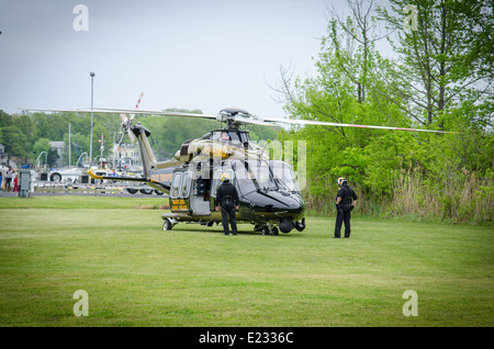 Maryland State Trooper Helicopter taking off Stock Photo