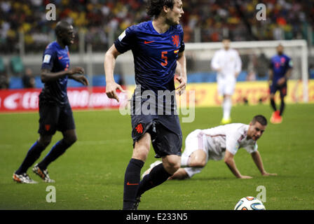 Salvador, Brazil. 13th June, 2014. Netherland's Daley Blind at the #3 2014 World Cup match between Spain and Netherlands, in Salvador, Brasil, this friday 13th © Gustavo Basso/NurPhoto/ZUMAPRESS.com/Alamy Live News Stock Photo