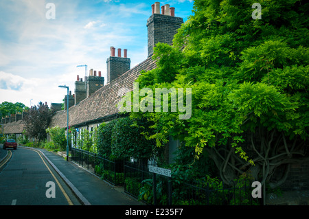 Row of traditional cottages in Cambridge, UK Stock Photo