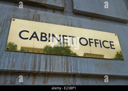 Cabinet Office Brass Plaque Whitehall London UK Stock Photo