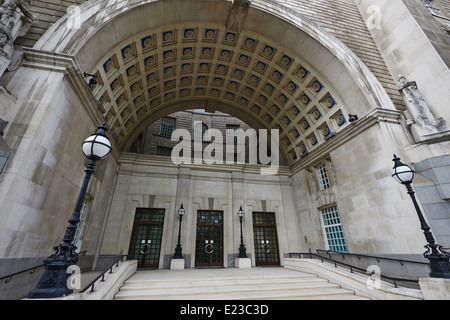 Entrance to Thames House the Headquarters of MI5 or Security Service Westminster London UK Stock Photo