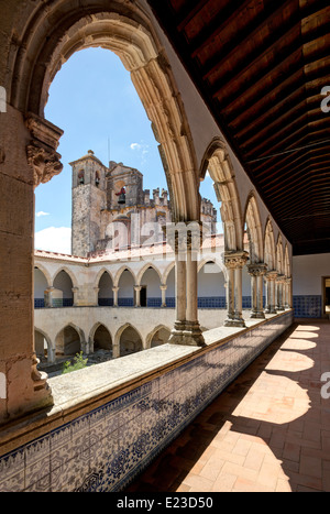 Central Portugal, the Ribatejo, Tomar, cloister in the Convento de Cristo convent Stock Photo
