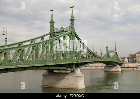 Liberty bridge or freedom bridge in Budapest, Hungary Stock Photo